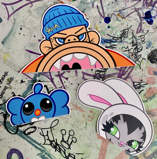BunnyKitty Peek-A-Boo Sticker Set